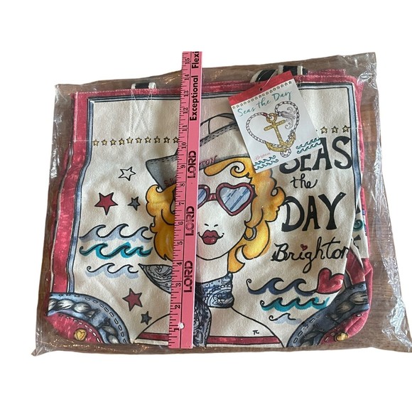 NEW  Brighton Seas The Day Promo Tote NEW Sailor Girl Waves 14.5x15.5" - Picture 5 of 6